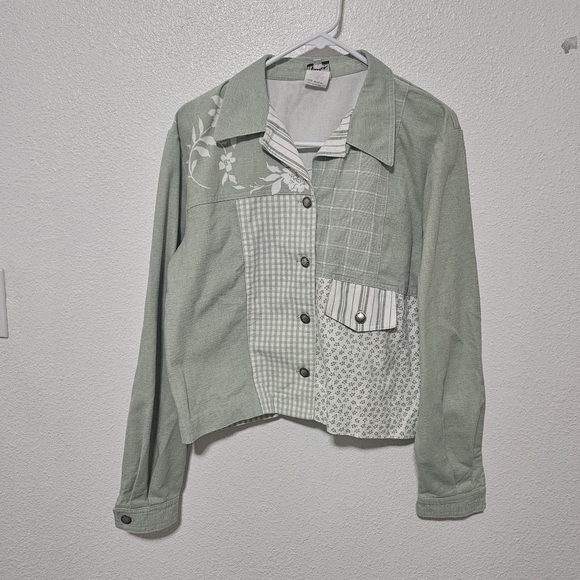 Ali Miles patchwork style floral jacket size medium western boho style - Picture 1 of 14
